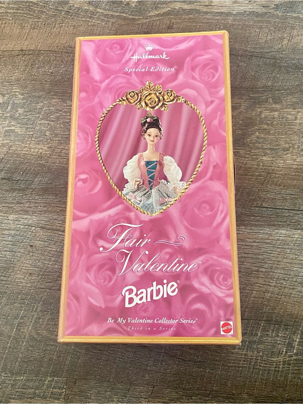 Hallmark Barbie Fair Valentine Pink and Gold Collector Box